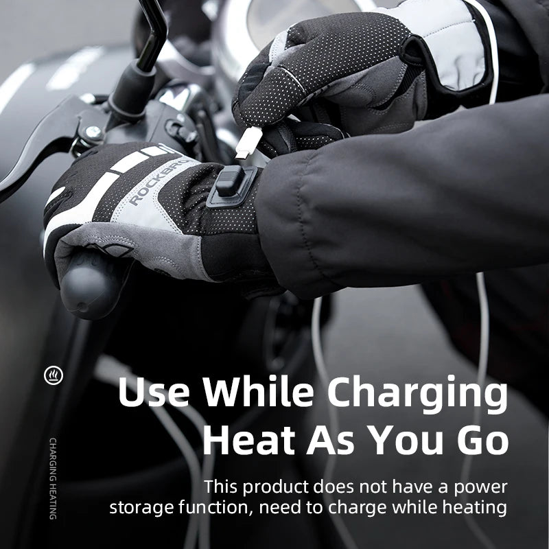 Heated Winter Cycling Gloves USB-Powered Rechargeable Touchscreen Riding Hiking Snow Gloves