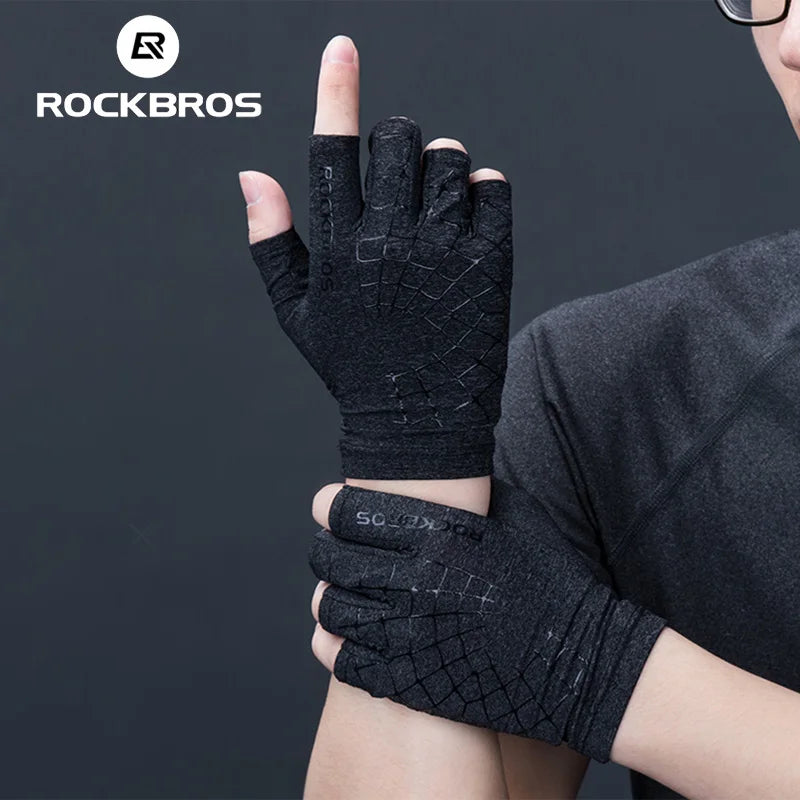 ROCKBROS Summer Cycling Gloves Anti-Slip Breathable Touchscreen Half Finger Bike Gloves