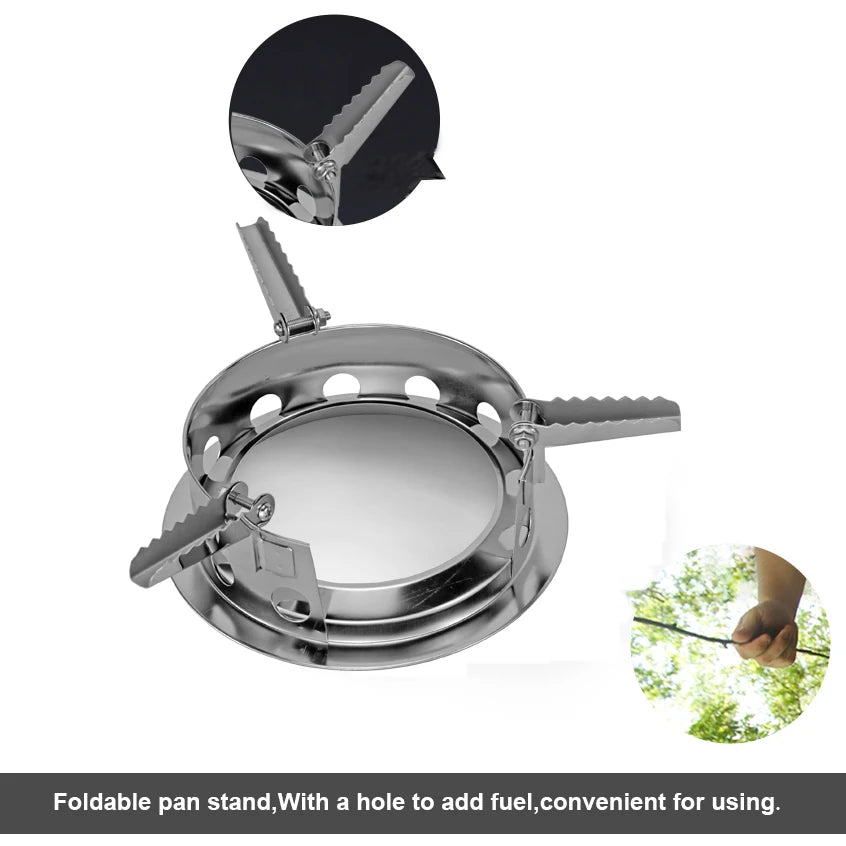 APG Camping Wood Stove Split Portable Gas Stainless Steel Gas Firewood Burners Backpacking Furnace