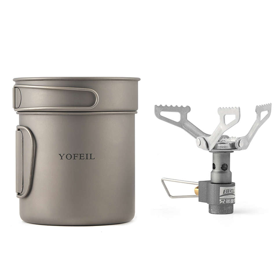 Yofeil Titanium Camping Cookware Set: Ultra-Light Frying Pan, Bowl, Cup - High Quality Tableware