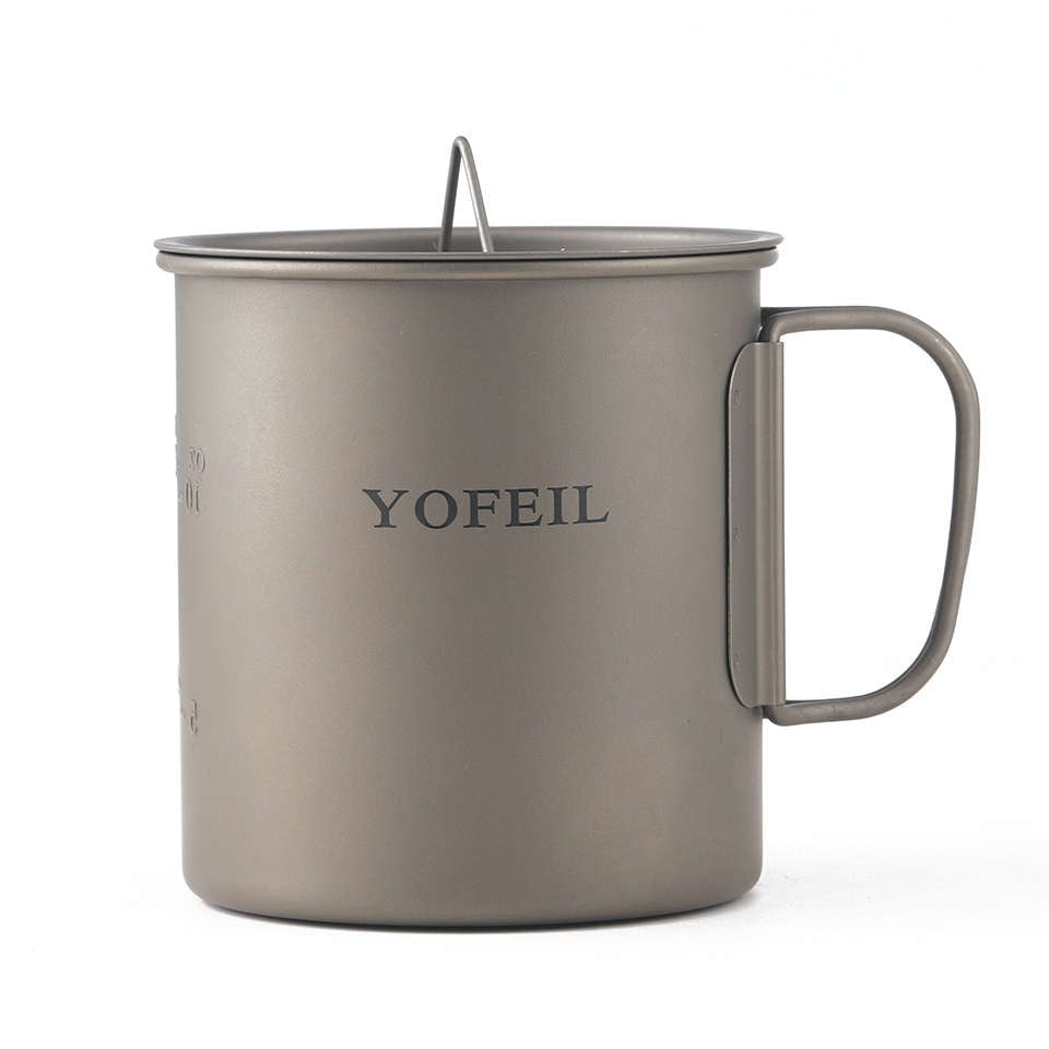 Yofeil Titanium Camping Cookware Set: Ultra-Light Frying Pan, Bowl, Cup - High Quality Tableware