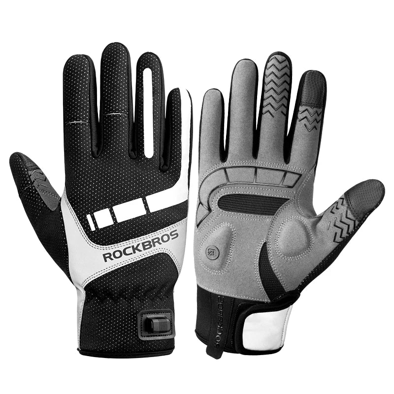 Heated Winter Cycling Gloves USB-Powered Rechargeable Touchscreen Riding Hiking Snow Gloves