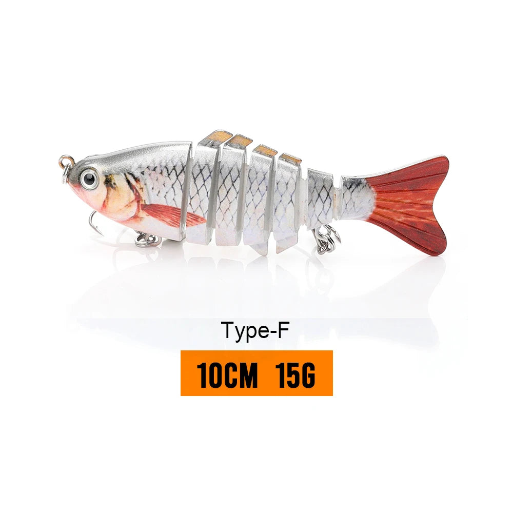 10/14cm Sinking Jointed Swimbait Lure with Treble Hooks – 6/7/8 Segment Crankbait