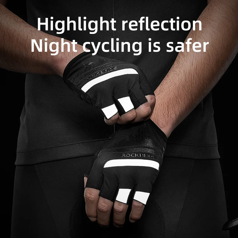 ROCKBROS Half Finger Cycling Gloves Shockproof Breathable MTB Road Bike Gloves