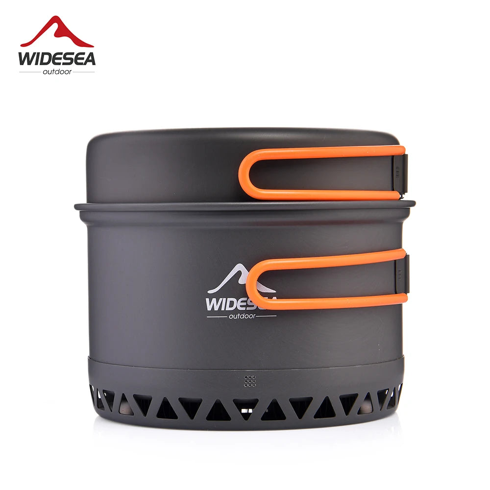 Camping Cookware Set 1.3L & 2.3L Outdoor Cooking Pot & Kettle for Hiking & Travel