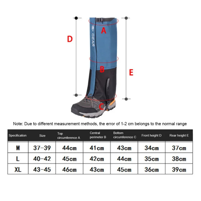 MARSNOW Waterproof Snow Legging Gaiters for Hiking, Skiing, Climbing and Camping