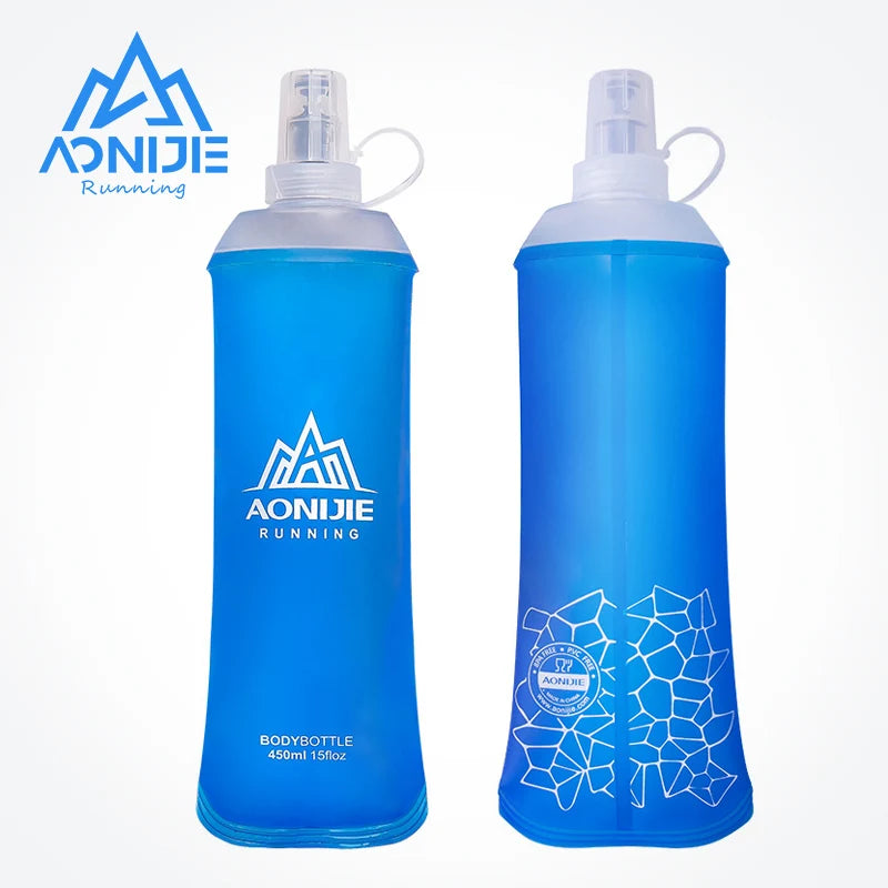 AONIJIE SD19 450ml Soft Flask BPA Free TPU Folding Water Bottle for Running or Marathon Vest