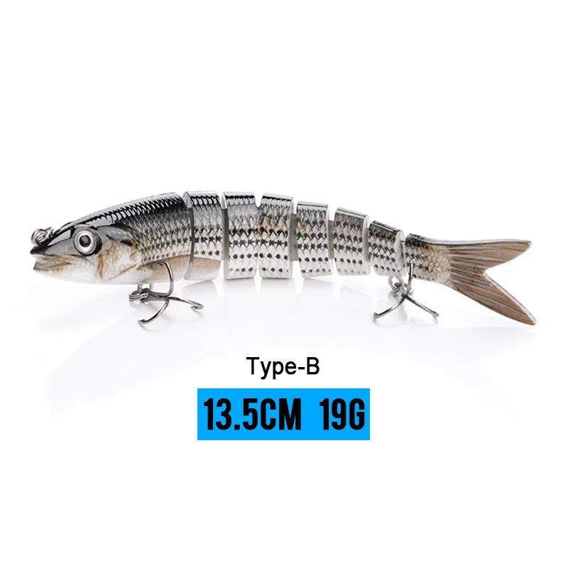 10/14cm Sinking Jointed Swimbait Lure with Treble Hooks – 6/7/8 Segment Crankbait