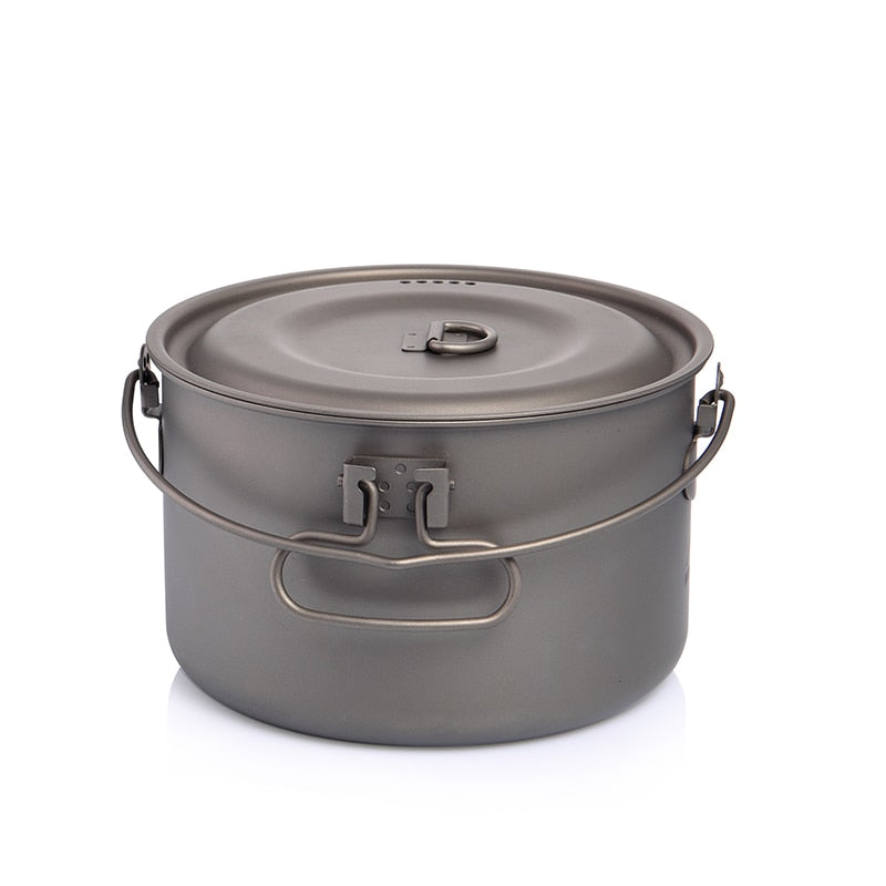 Widesea Camping Tableware Titanium Cookware set tourism cauldron Outdoor Cooking Pot Picnic