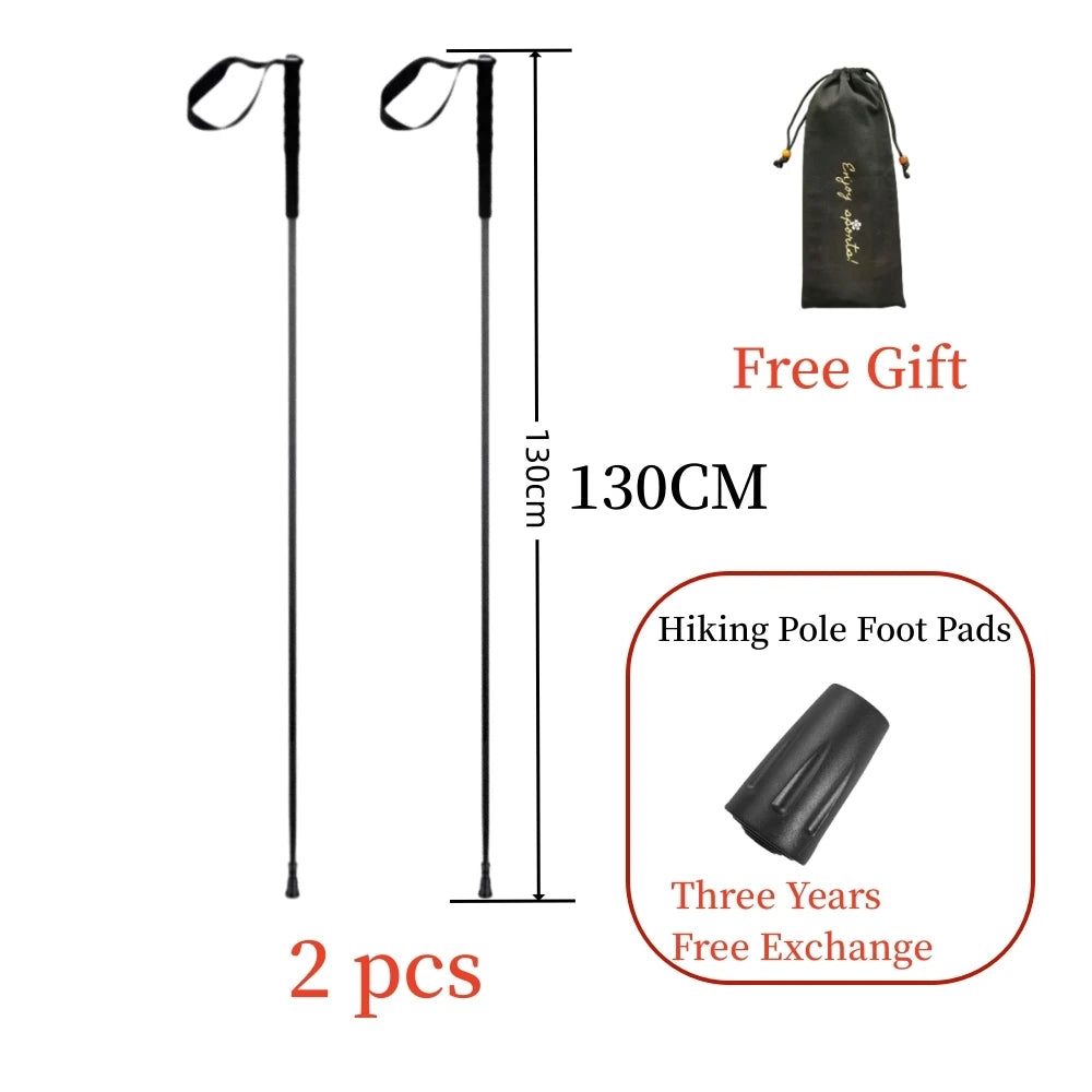 Ultra-Light Carbon Folding Trekking Pole 115g Collapsible Hiking Stick for Walking Mountain Climbing