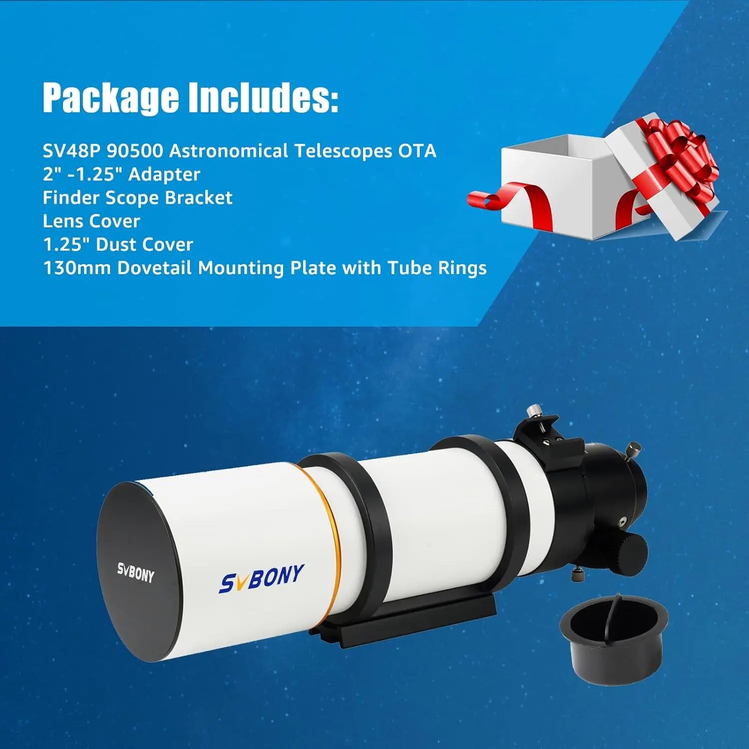 SV48P 90mm f/5.5 Refractor Telescope OTA with Dual-Speed Focuser