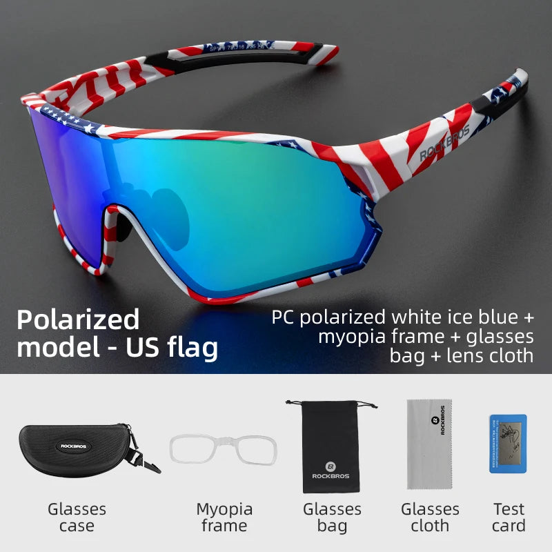 ROCKBROS Polarized Cycling Glasses UV400 Sun Protection – Unisex MTB Road Bike Sports Sunglasses