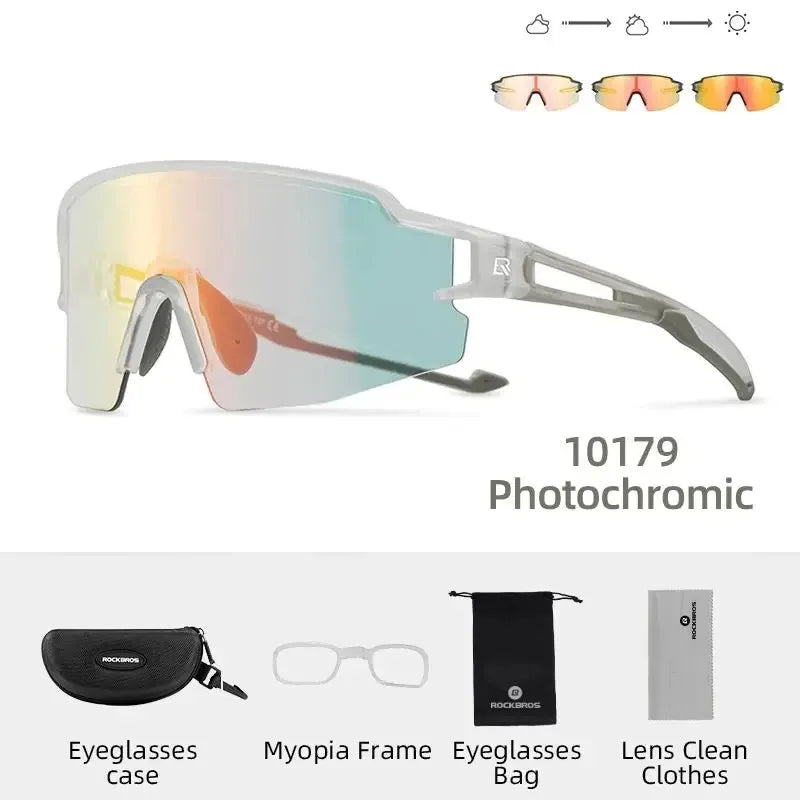 ROCKBROS Photochromic / Polarised Cycling Glasses UV400 Lightweight Road & MTB Sunglasses