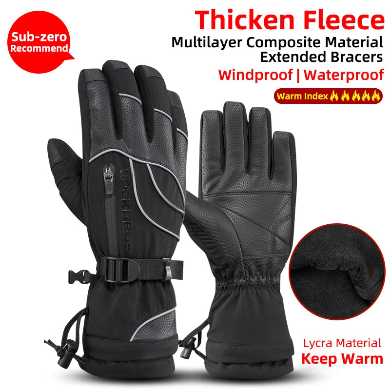ROCKBROS Full Finger Touchscreen Cycling Gloves for Autumn & Mild Winter Riding