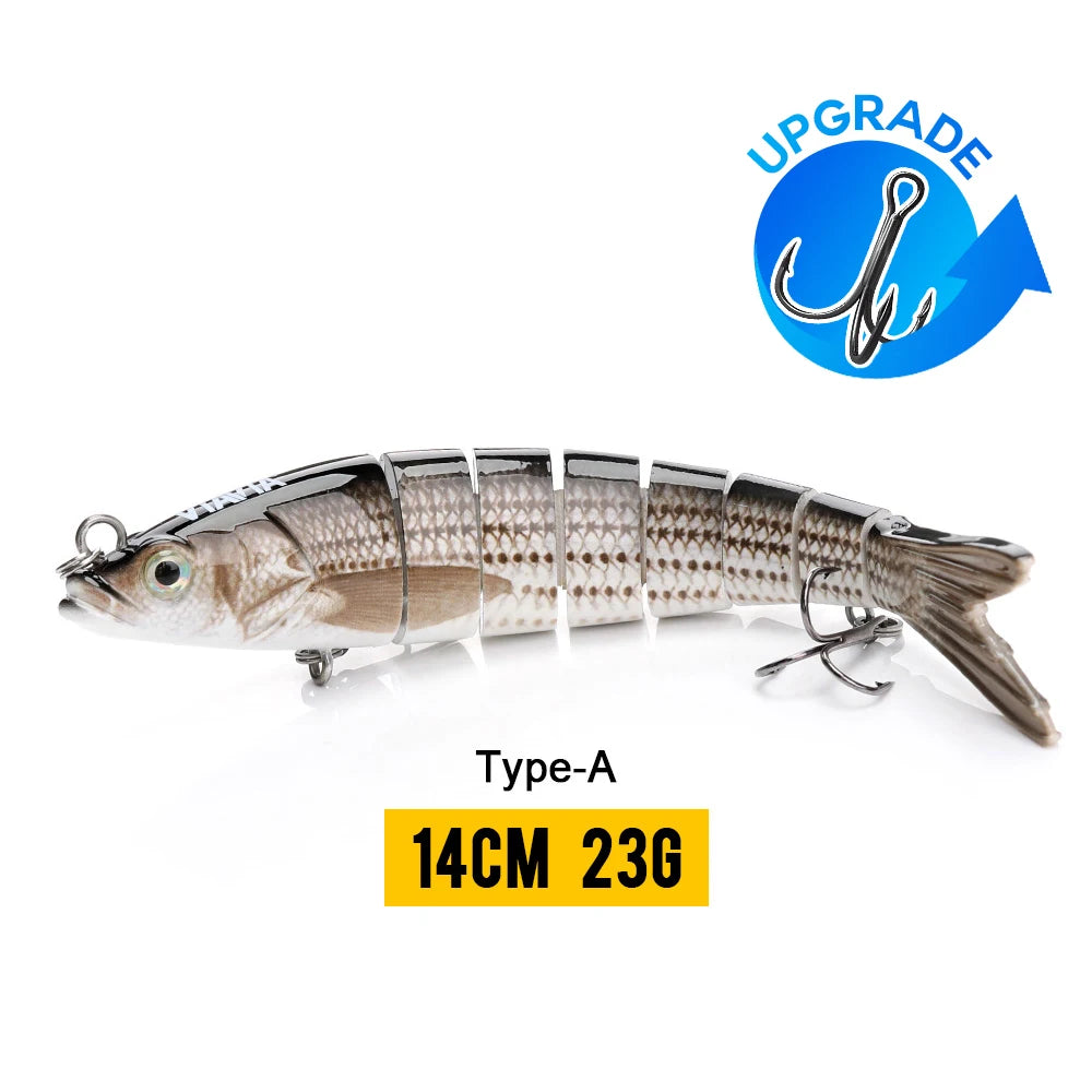 10/14cm Sinking Jointed Swimbait Lure with Treble Hooks – 6/7/8 Segment Crankbait