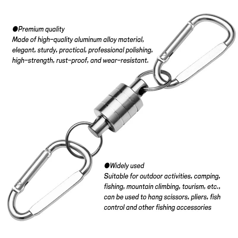 JIGEECARP Magnetic Quick Release Clip Carabiner Fishing Lanyard Keychain Hook