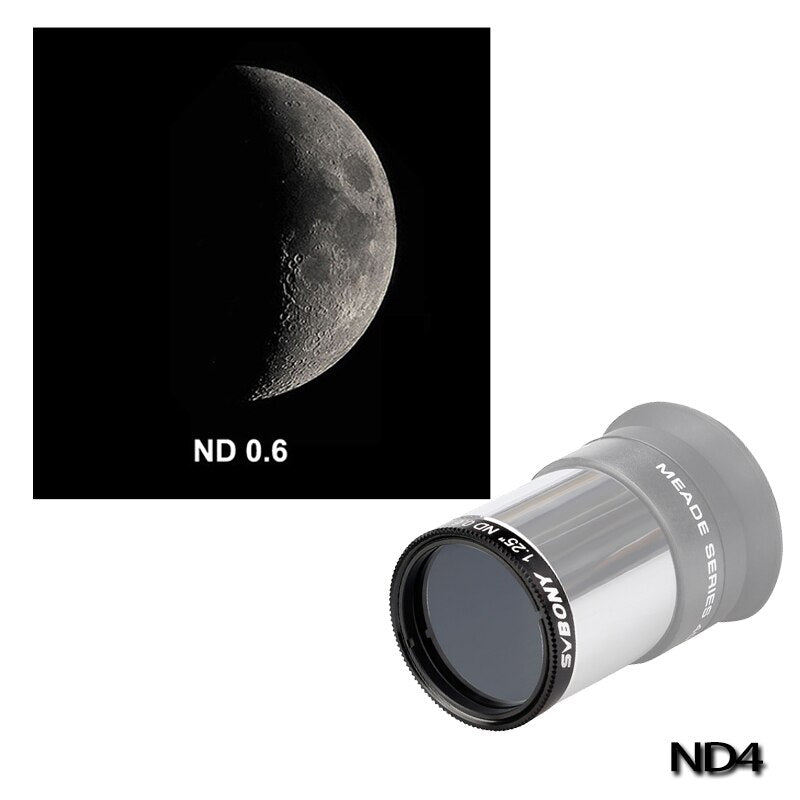 SV139 1.25" ND4 ND8 ND16 ND1000 Neutral Density Filter for Telescope Eyepiece Reduce Moon Surfaces