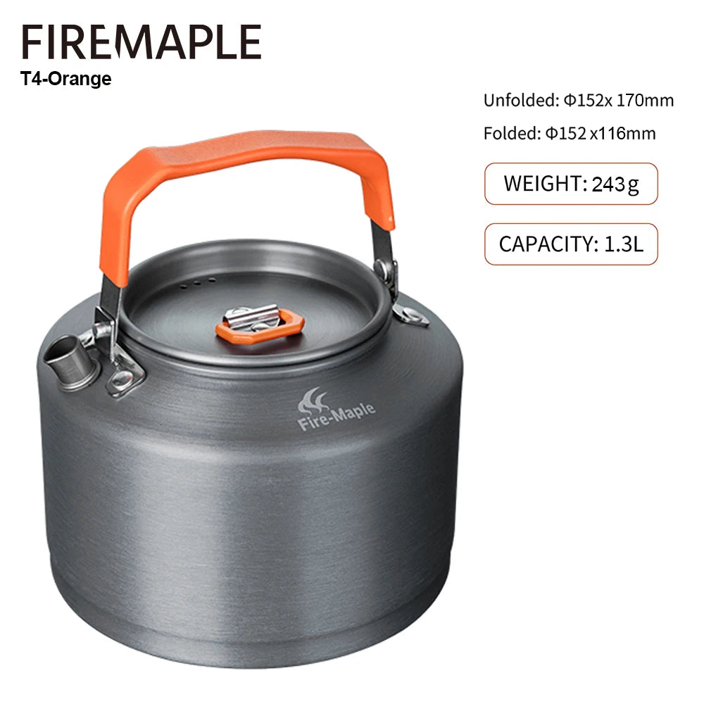 FMC-XT2 Camping Kettle with Heat Exchanger for Hiking, Tea & Coffee 0.8L / 1.3L