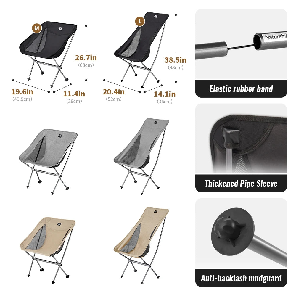 Star Moon Chair L04 Ultralight Portable Folding Camping Chair Aluminium Outdoor Picnic Backrest Seat
