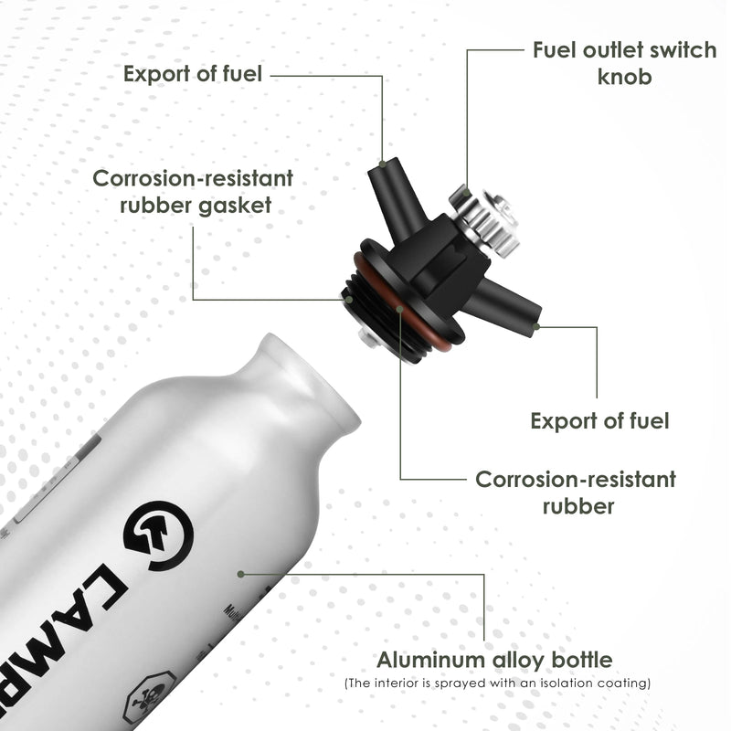 CAMPST Portable liquid Fuel Bottle Aluminum Gasoline Kerosene Alcohol Spare Storage Can 0.5L
