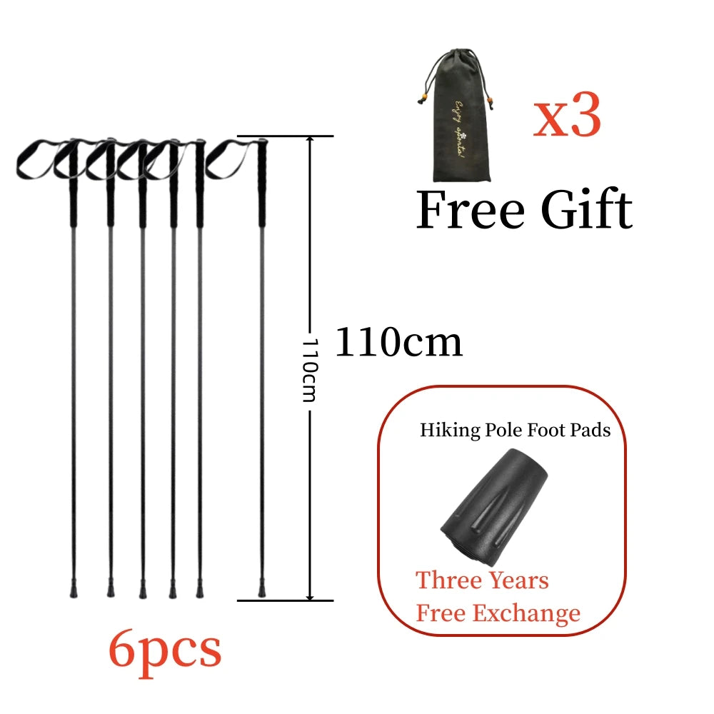Ultra-Light Carbon Folding Trekking Pole 115g Collapsible Hiking Stick for Walking Mountain Climbing