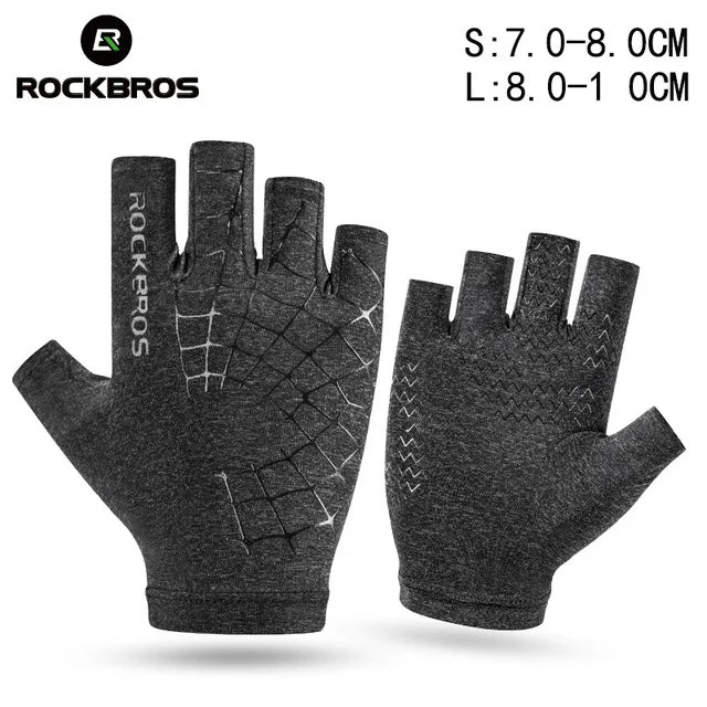ROCKBROS Summer Cycling Gloves Anti-Slip Breathable Touchscreen Half Finger Bike Gloves