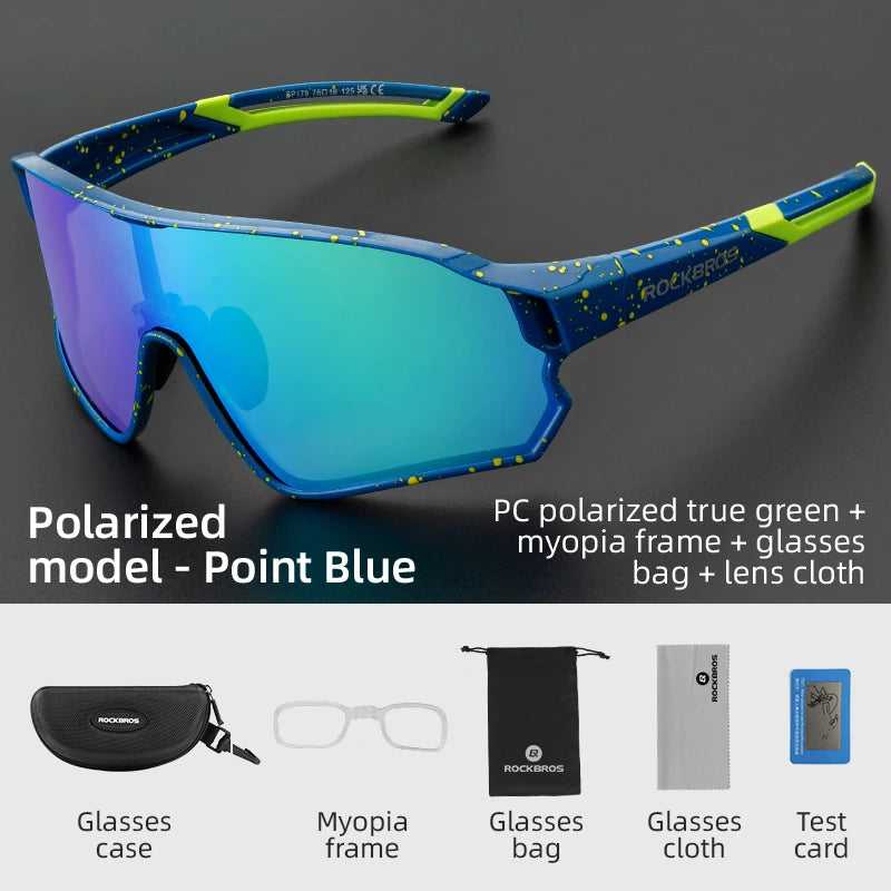 ROCKBROS Polarized Cycling Glasses UV400 Sun Protection – Unisex MTB Road Bike Sports Sunglasses