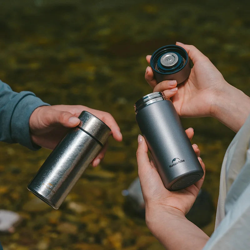 200ML Titanium Water Bottle Ultralight Camping Pocket Cup Outdoor Drinking Bottle