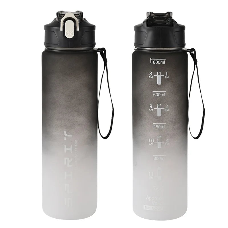 FANTIA 800ML Large Capacity Sports Water Bottle Leak-Proof Portable Gym Travel Bottle