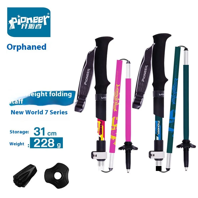 XENOSMILUS Shock Absorption Foldable Ultralight Trekking Pole for Hiking & Camping