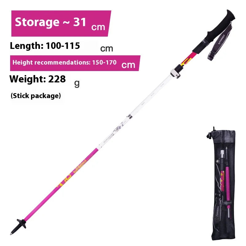 XENOSMILUS Shock Absorption Foldable Ultralight Trekking Pole for Hiking & Camping