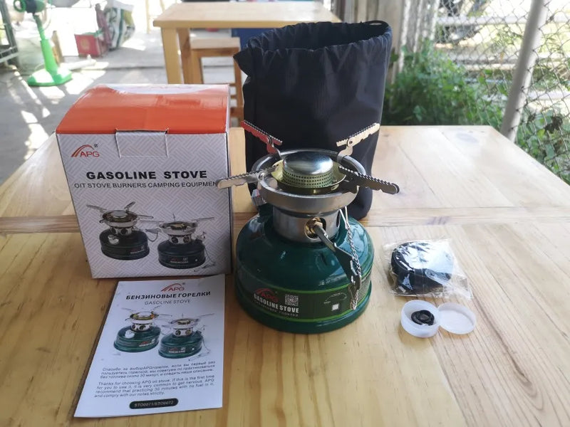 APG Camping Gasoline Stove Oil Stove Burners with Silencer Outdoor Cookware