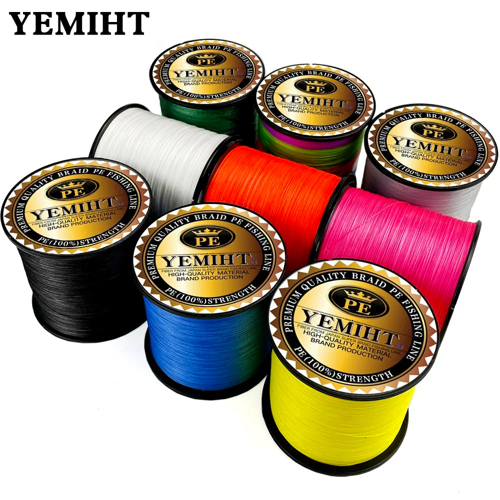 YEMIHT 4 Strand PE Braided Fishing Line 300M 500M 1000M Multifilament Line