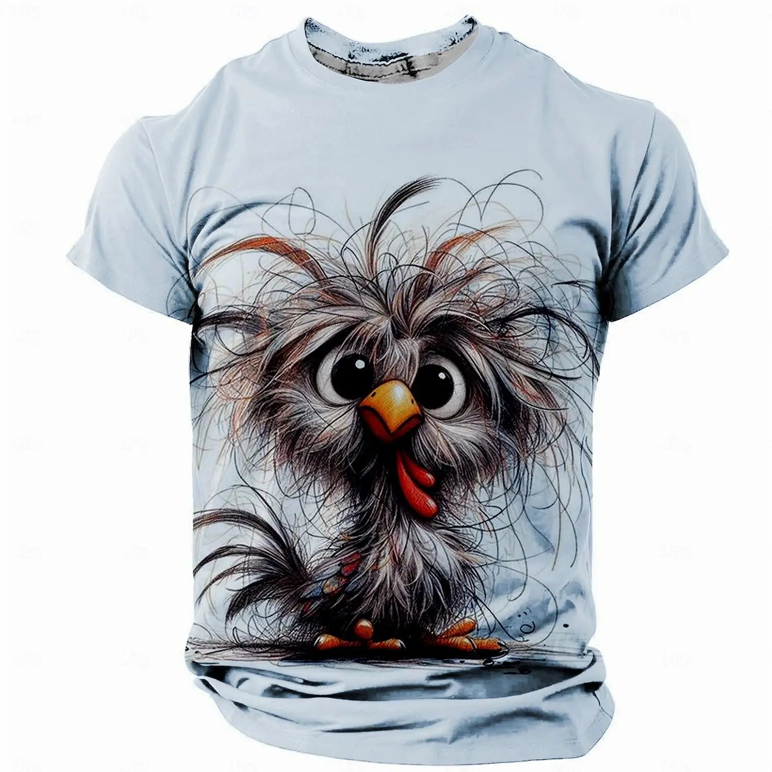 Men's T-Shirt Animal Chicken Print Summer Casual Short Sleeve Tee Street Fashion O-Neck Pullover
