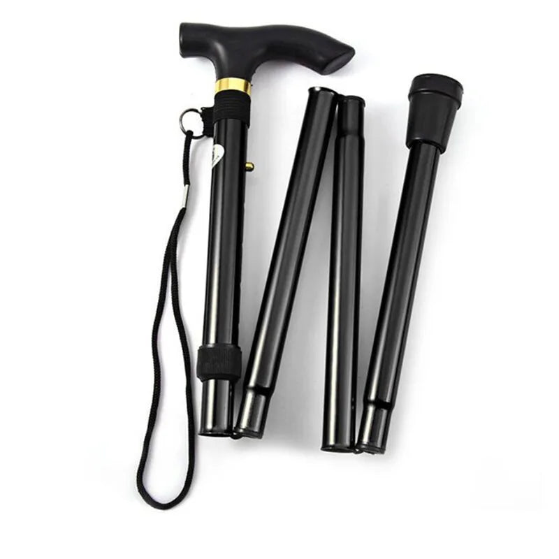 Foldable Walking Cane – Telescopic Aluminium Trekking Stick for Hiking & Elderly Support