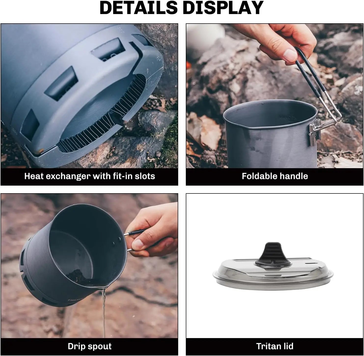 G2 Petrel 750ml Ultralight Camping Pot with Heat Exchanger for Hiking & Travel