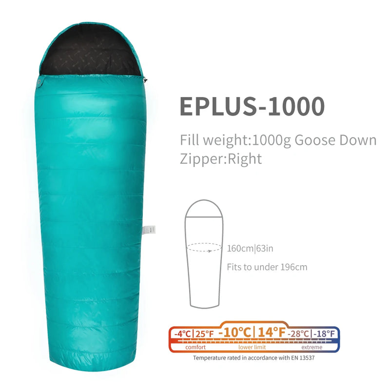 AEGISMAX Eplus400-1000 Series 800FP Goose Down Sleeping Bag Ultralight Outdoor Camping Sleeping Bag