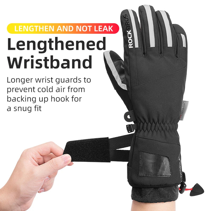 Winter Thermal Waterproof Gloves with Touch Screen Function for Skiing, Cycling & Motorcycling