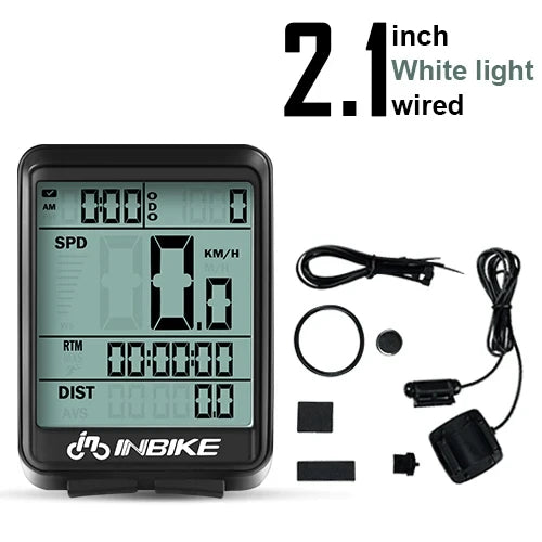 INBIKE 2.1 Inch Wireless Bike Computer Waterproof Cycling Speedometer Odometer