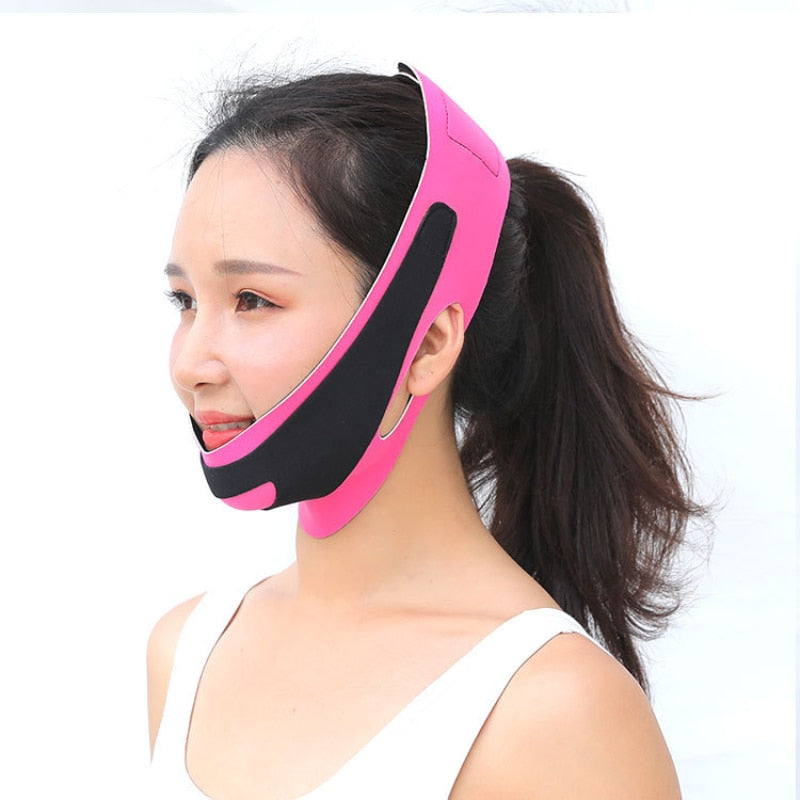 Elastic Face Slimming Bandage V Line Face Shaper Women Chin Cheek Lift Up Belt Facial Massage Strap