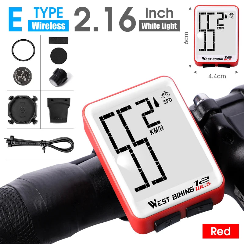 WEST BIKING Cycling Speedometer Digital Waterproof Bike Odometer, Wireless and Wired 20 Functions