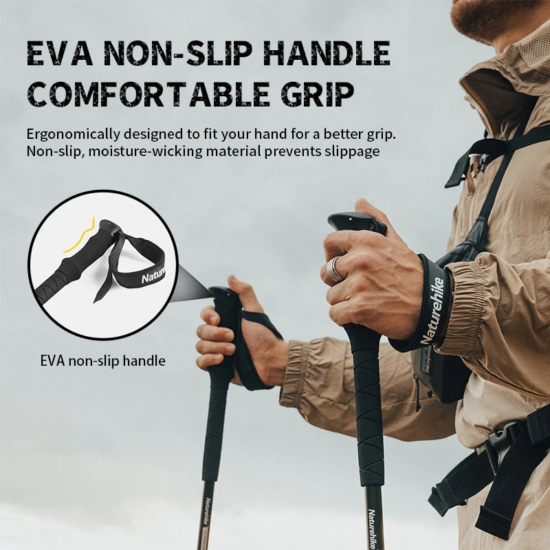 Naturehike ST03 Snow Pro Trekking Poles – Outdoor Aluminum Alloy Hiking Cane for Climbing