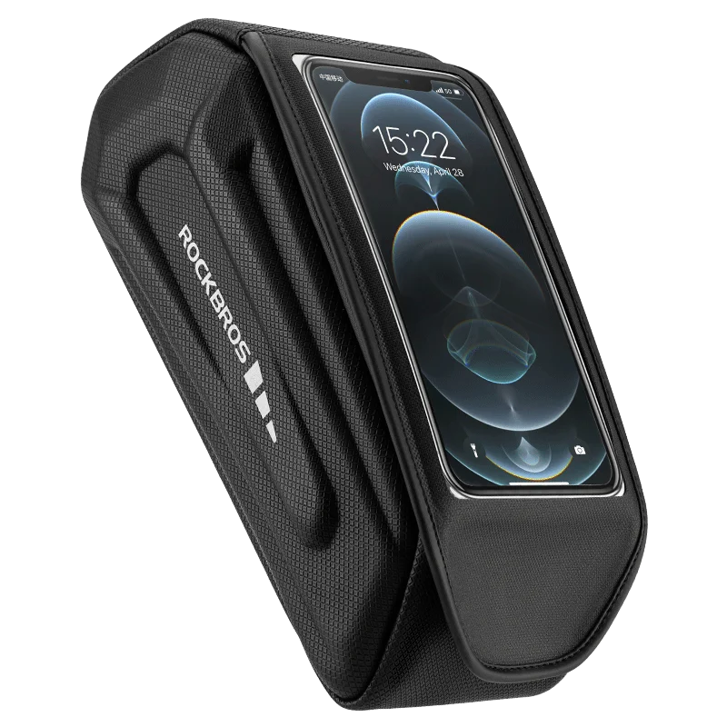 ROCKBROS 1.7L Waterproof Bike Phone Bag Hard Shell Touchscreen Top Tube Cycling Case