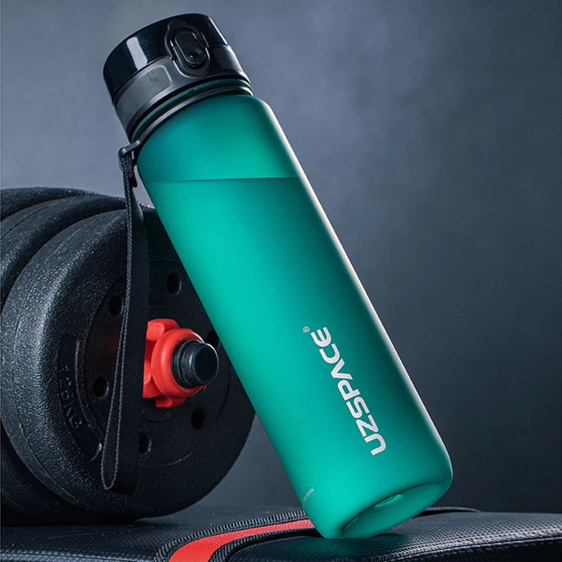 UZSPACE 500/1000ML Sports Water Bottle Shaker Portable Leakproof Tritan Plastic Drinkware BPA Free