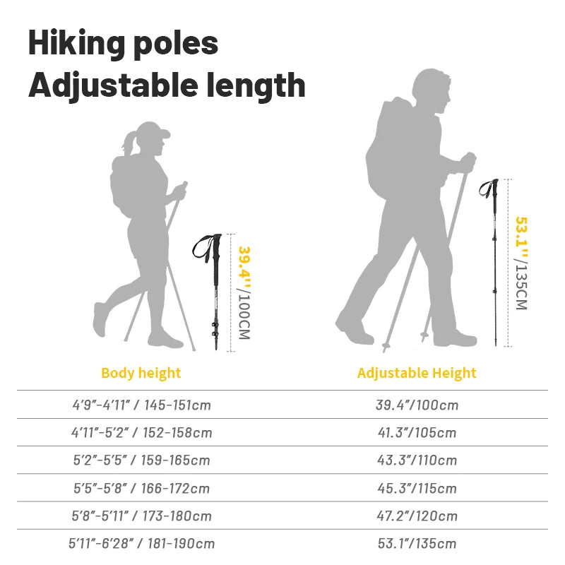 Naturehike ST03 Snow Pro Trekking Poles – Outdoor Aluminum Alloy Hiking Cane for Climbing