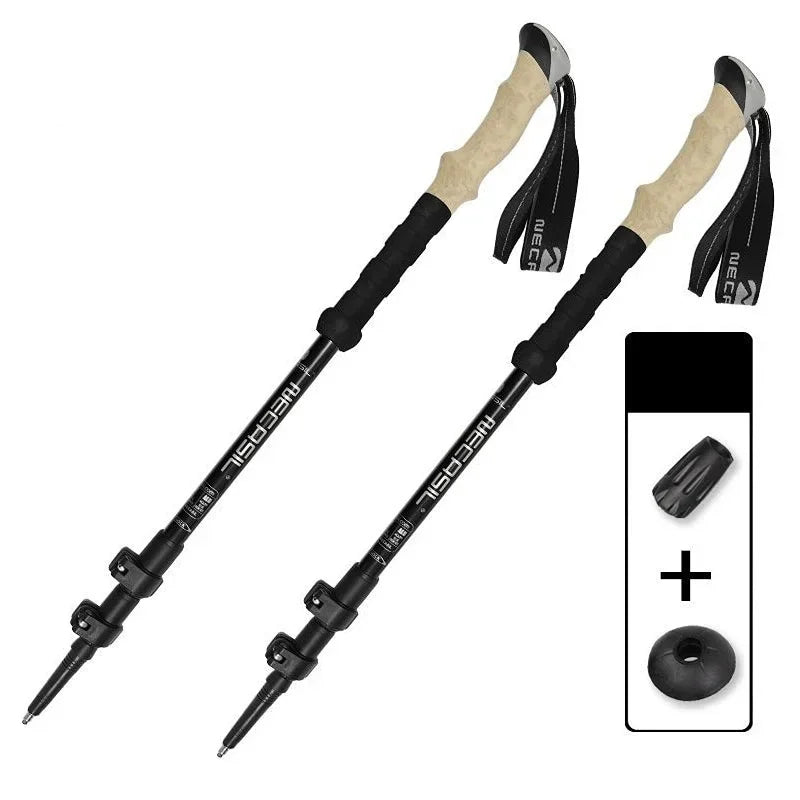 2PCS Telescopic Trekking Poles – Ultralight Adjustable Aluminum Walking Sticks with Quick Lock