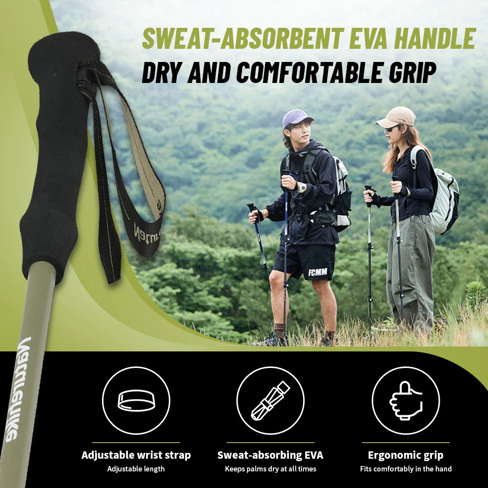 Naturehike EXT1 Carbon Fibre Walking Stick – Ultralight Telescopic Hiking Pole (3-Section)