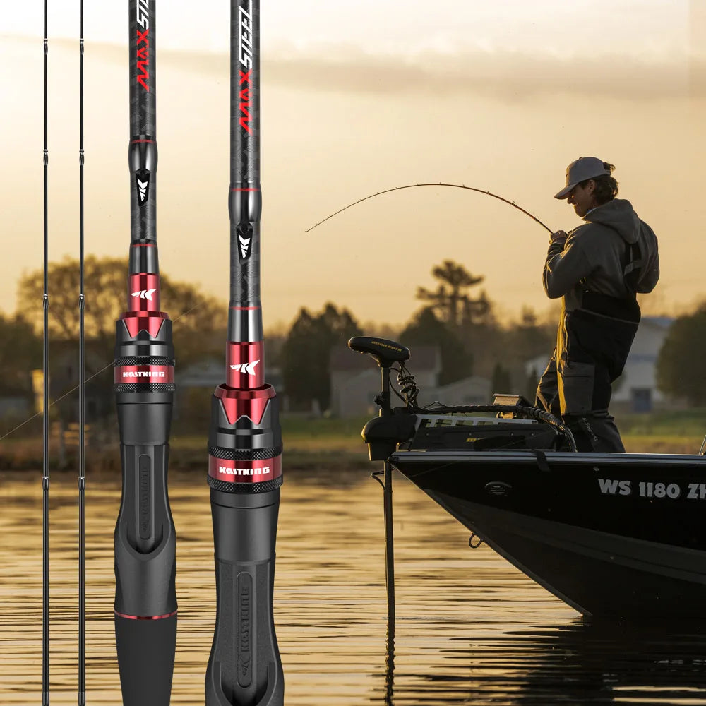 KastKing Max Steel Carbon Fishing Rod – Spinning & Casting Options for Bass, Pike & Inshore Fishing