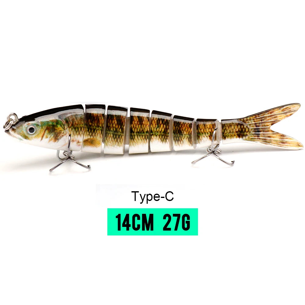 10/14cm Sinking Jointed Swimbait Lure with Treble Hooks – 6/7/8 Segment Crankbait