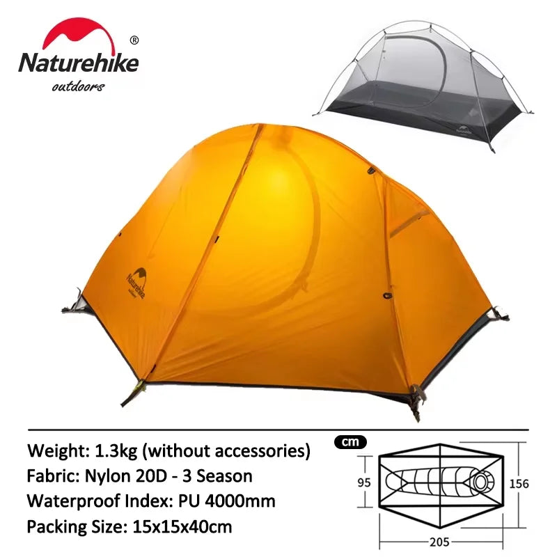 Cycling Tent 1-Person Ultralight Double-Layer Trekking Shelter for Hiking, Camping & Bikepacking